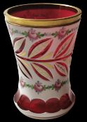 Moser Czech Bohemian Cut Overlay Decorative Vase