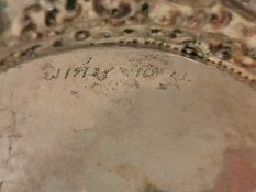 Signed Antique Silver Plate Tray - Ornate Bird Design