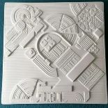 Sir Eduardo Paolozzi,CBE,RA (1924-2005) Mural Plaque, Abstract Architectural Biscuit Porcelain, 1...