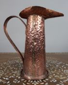 Large Arts & Crafts Hammered Copper Jug, c.1900