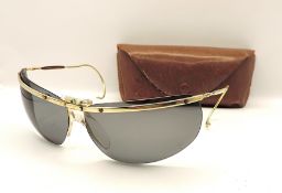 Vintage SOL-AMOR Wrap Rimless Sunglasses Made In France Circa 1960's With Original Case