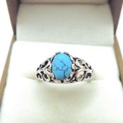 Sterling Silver Turquoise Ring New With Gift Pouch