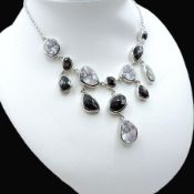 Sterling Silver Crystal Necklace New With Gift Box