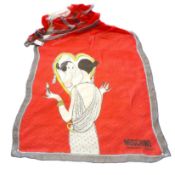 Moschino Silk Scarf Olive Oyl 'Popye' Collection 66x177cm c.2010 New Unworn With Tags