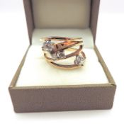 Gold On Sterling Silver Simulated Diamond Ring