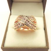 Gold On Sterling Silver Gemstone Ring New With Gift Pouch