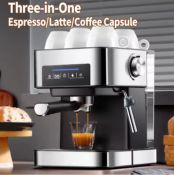 20-Bar Touchscreen Espresso Machine – Adjustable Strength, Powerful Steam Wand, Compact Design