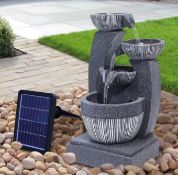 Tranquil Rockery Fountain – Solar Powered Water Feature With LED For Garden & Home