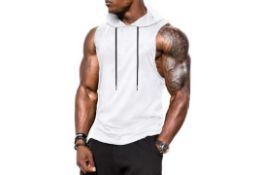 9 x Hooded Gym Tank Tops Bodybuilding Muscle Sleeveless T-Shirt RRP Â£276.30 Lb46