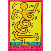 Authentic Screenprint of Keith Haring's 1983 Montreux Jazz Festival Poster,