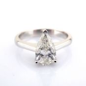 Pear Cut Lab-Grown Diamond Ring - 1.35 Total Carat (IGI Certified)