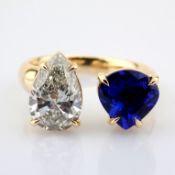 Pear Cut Lab-Grown Diamond Ring - 3.65 Total Carat (IGI Certified)