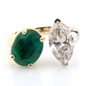 Marquise Cut Lab-Grown Diamond Ring - 3.74 Total Carat (IGI Certified)