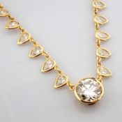 Round Cut Lab-Grown Diamond Necklace - 12.83 Total Carat (IGI Certified)