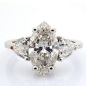Marquise Cut Lab-Grown Diamond Ring - 3.36 Total Carat (IGI Certified)