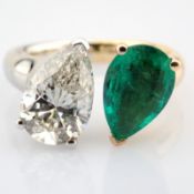 Pear Cut Lab-Grown Diamond Ring - 3.17 Total Carat (IGI Certified)