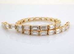 Emerald Cut Lab-Grown Diamond Tennis Bracelet - 10.16 Total Carat (MDI Certified)