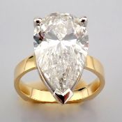 Pear Cut Lab-Grown Diamond Ring - 7.06 Total Carat (IGI Certified)