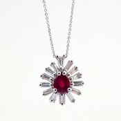 An exquisite necklace detailed with ruby and brilliant