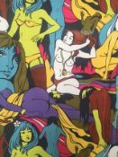 Switch On 70's (1972) Rare/Unique, Wall Hanging Fabric By Bernard Wardle, In Vibrant Colours, 197.