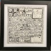 Grayson Perry CBE RA Hon Friba (b1960), By and After, 'Red Alan Manifesto', Print On Napkin, 201