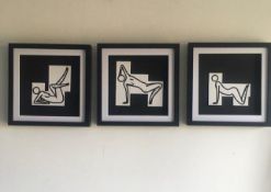 Julian Opie (1958) 'This Is Shahnoza' In 3 Parts, Wooden Maquettes, Framed, 2008