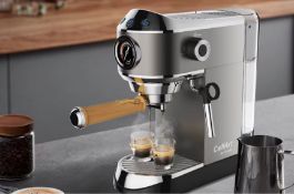 Professional 20-Bar Espresso Machine, Steam Frothier Adjustable Milk Wand, 1.1L Removable Water T...