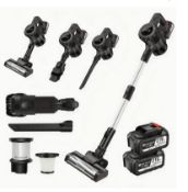 Cordless Stick Vacuum Cleaner – 15KPA Strong Suction, 65-Min Runtime, Tangle-Free Brush, HEPA Fil...