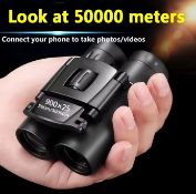 900x25 HD Binoculars BAK4 Prism Waterproof Compact Telescope for Travel Hiking