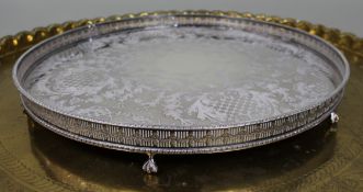 Viners of Sheffield Silver-Plated Gallery Tray – Alpha Plate, Hand Chased