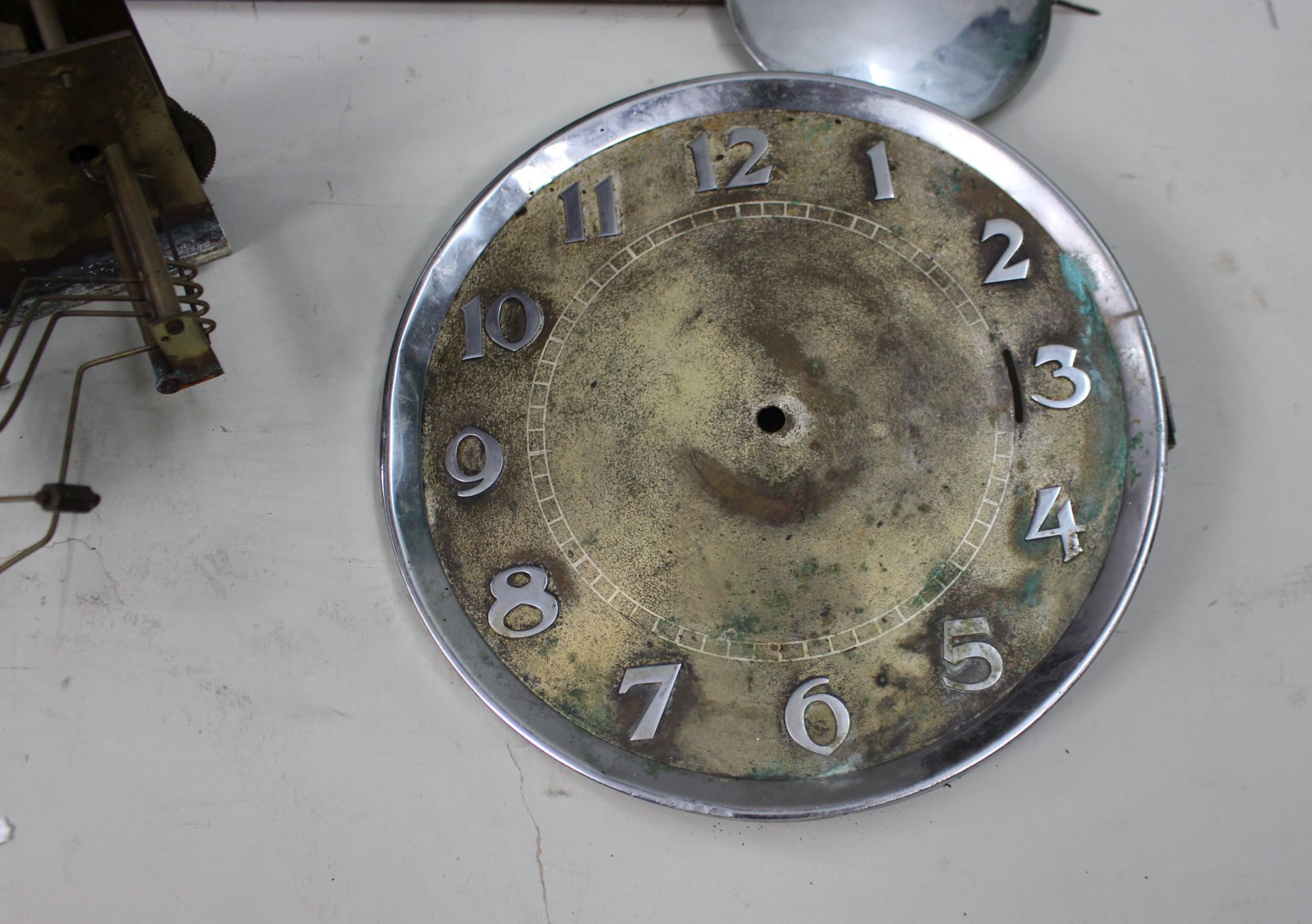 Art Deco Longcase Clock – For Restoration – Chrome Dial & Triple Weight Movement - Image 5 of 10