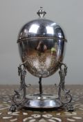 Late Victorian Silver-Plated Egg Coddler on Stand