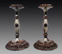 Pair of Antique Sheffield Plate Candlesticks