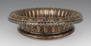 Antique Sheffield Plated Turned Wooden Wine Coaster