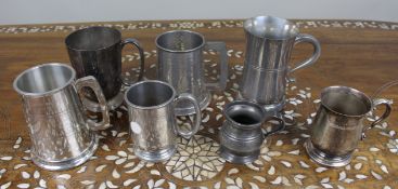 Collection of 7 Antique & Vintage Tankards