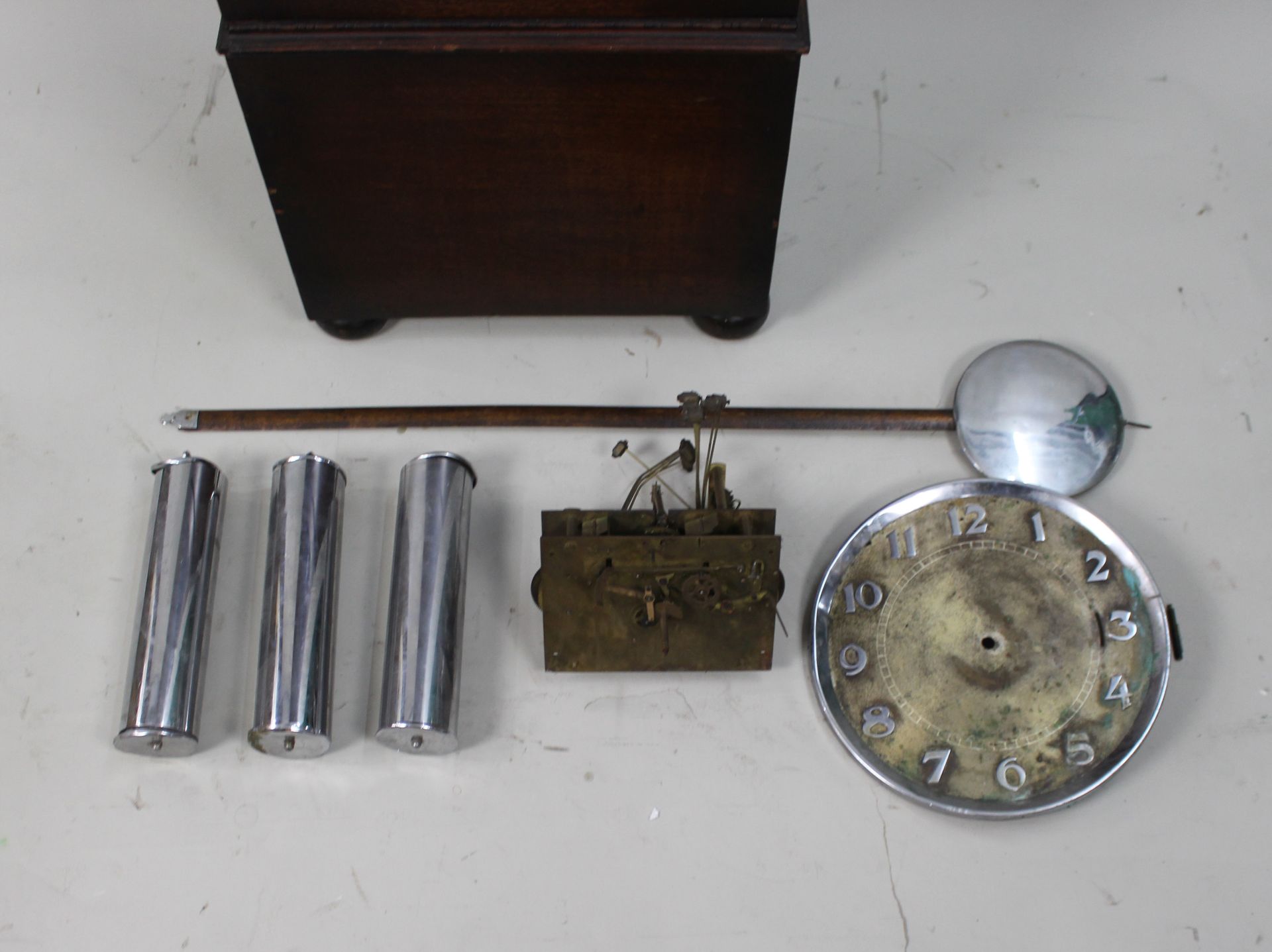 Art Deco Longcase Clock – For Restoration – Chrome Dial & Triple Weight Movement - Image 2 of 10