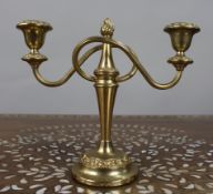 Vintage Gold-Plated Twin-Branch Candelabra