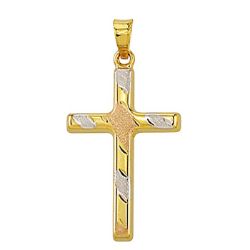 New! 9K Tri Colour Gold Cross Pendant