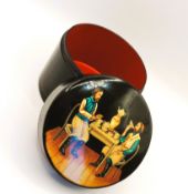 Vintage Russian Lacquer Box Hand Painted 7cm High