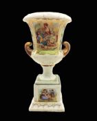 Antique Signed Boucher Von Schierholz Porcelain Vase Urn c. 1860's