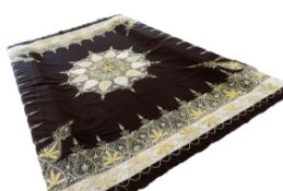 Vintage Hand Embroidered Zardozi Gold Thread Tapestry Wall Panel/Throw 170cm Square