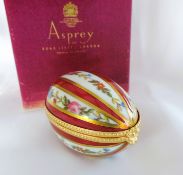 Vintage Limoges Dubarry Porcelain De France Egg With Asprey Gift Box