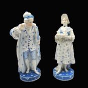 Antique Vion Et Baury Porcelain Pair of Figurines c. 1880's Green Anchor Mark