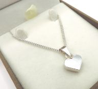 Vintage Sterling Silver Heart Pendant Necklace