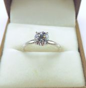 Sterling Silver 1.8 Ct Cubic Zirconia Gemstone Ring New With Gift Pouch