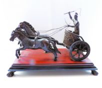 Antique French Bronze Roman Charioteer Sculpture c. 1850's