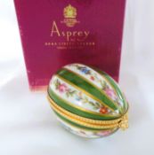 Vintage Limoges Dubarry Porcelain De France Egg With Asprey Gift Box