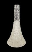 Antique Cut Glass Sterling Silver Vase London Hallmark 1900