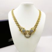 Vintage Attwood & Sawyer Swarovski Crystal Panther Necklace In Original Box