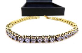 Gold On Sterling Silver Tanzanite Bracelet